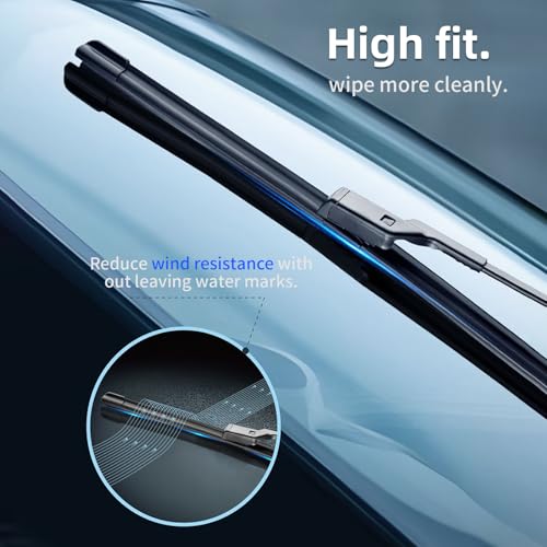CYBERBEANS Silicone Windshield Wipers Replacement 26 and 19 Inch for Tesla Model 3 Wiper Blades Accessories 2017-2025 2026 Highland (Set of 2) Top Lock - Image 5