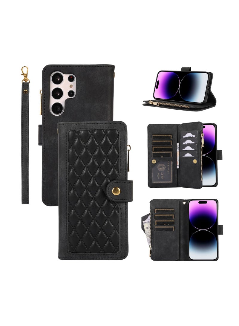 Suteni Flip Cover Card Slots Leather Phone Case for Samsung - Image 3