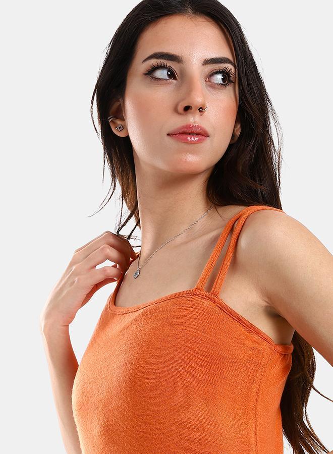Kady Womens Solid 2 Types Of Sleeves Short Sleepshirt, Orange, XXL - Image 4