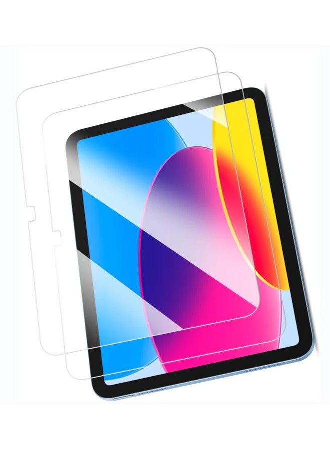 (2 Pack) Tempered Screen Protector for iPad (A16) 11th/10th Generation (2025/2022) – HD clear tempered glass, bubble-free application and durable screen protection.