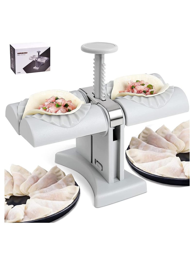 Dumpling Maker Press, Pierogi Empanadas Maker Press, Double Head Automatic Dumpling Make Machine, Kitchen Dumpling Skin Maker Tools Set - Image 1