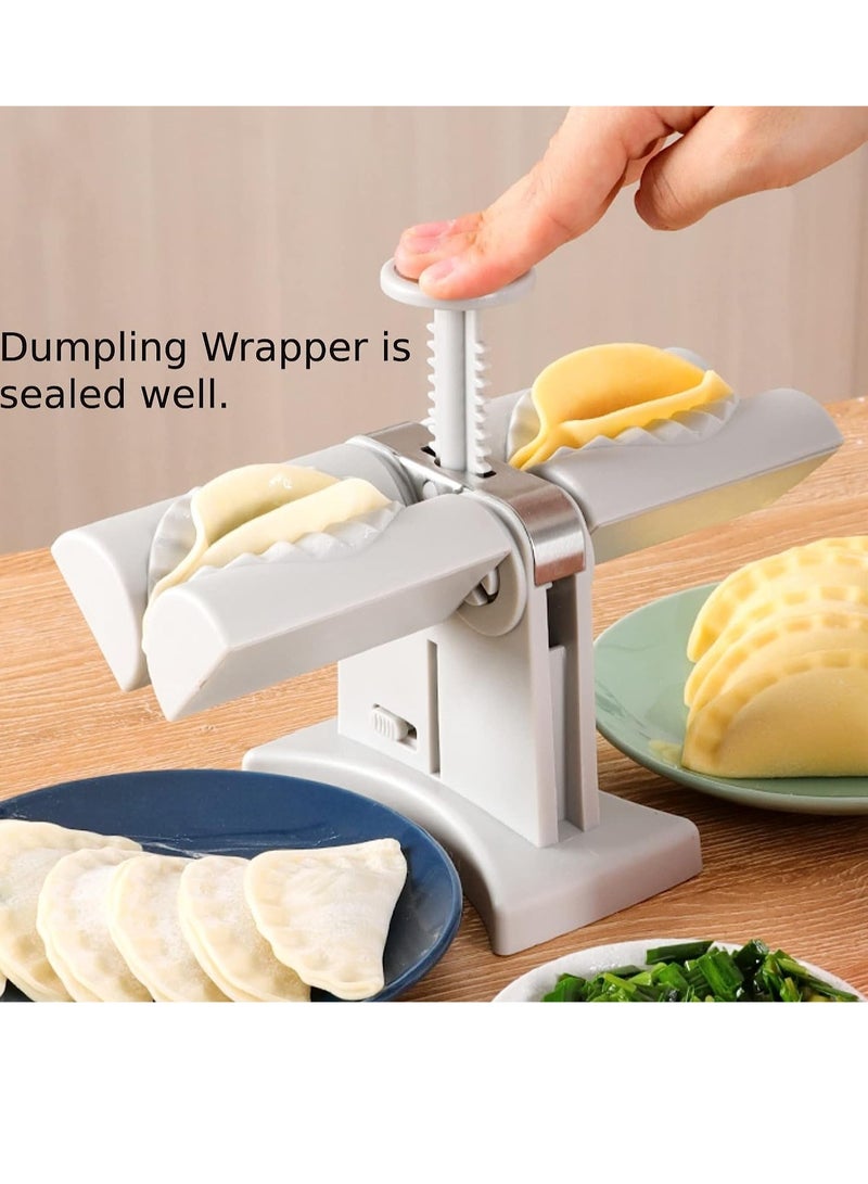 Dumpling Maker Press, Pierogi Empanadas Maker Press, Double Head Automatic Dumpling Make Machine, Kitchen Dumpling Skin Maker Tools Set - Image 3
