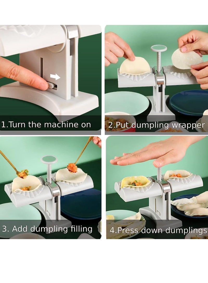 Dumpling Maker Press, Pierogi Empanadas Maker Press, Double Head Automatic Dumpling Make Machine, Kitchen Dumpling Skin Maker Tools Set - Image 5