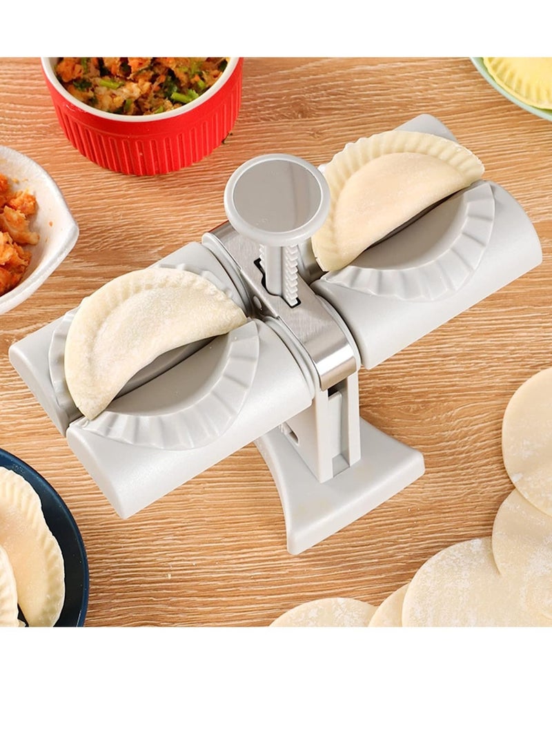 Dumpling Maker Press, Pierogi Empanadas Maker Press, Double Head Automatic Dumpling Make Machine, Kitchen Dumpling Skin Maker Tools Set - Image 4