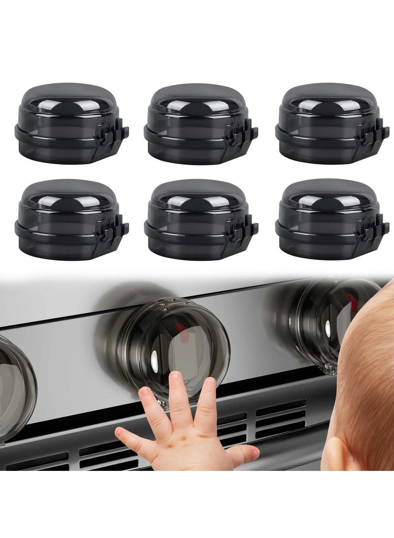 Bukela Gas Stove Knob Safety Covers, 6Pcs Child Proof Stove Covers, Non-Universal Baby Proof Oven knobs Locks for Only Height Under 1.65"（Black） - Image 1