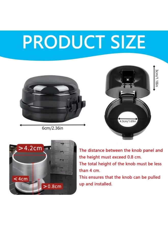 Bukela Gas Stove Knob Safety Covers, 6Pcs Child Proof Stove Covers, Non-Universal Baby Proof Oven knobs Locks for Only Height Under 1.65"（Black） - Image 4
