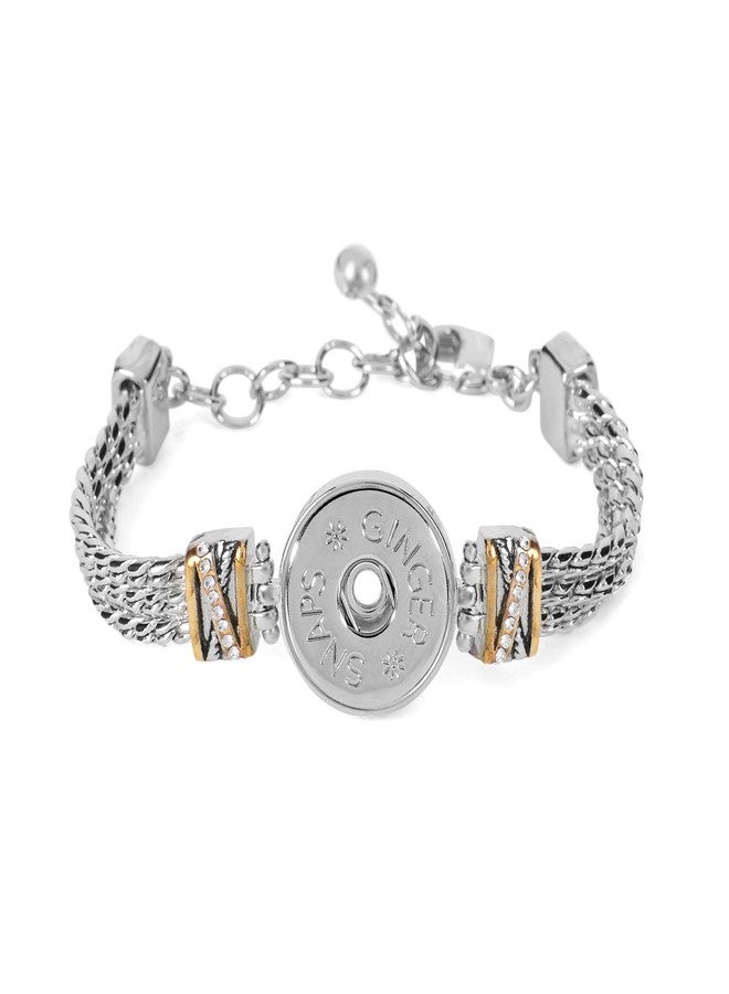 Ginger Snaps York Mixed Metal Bracelet | Interchangeable & Adjustable Snap Jewelry Collection | Choose Your Own Button Charms for Necklaces Bracelets | Standard Size | SN96-47 - Image 1