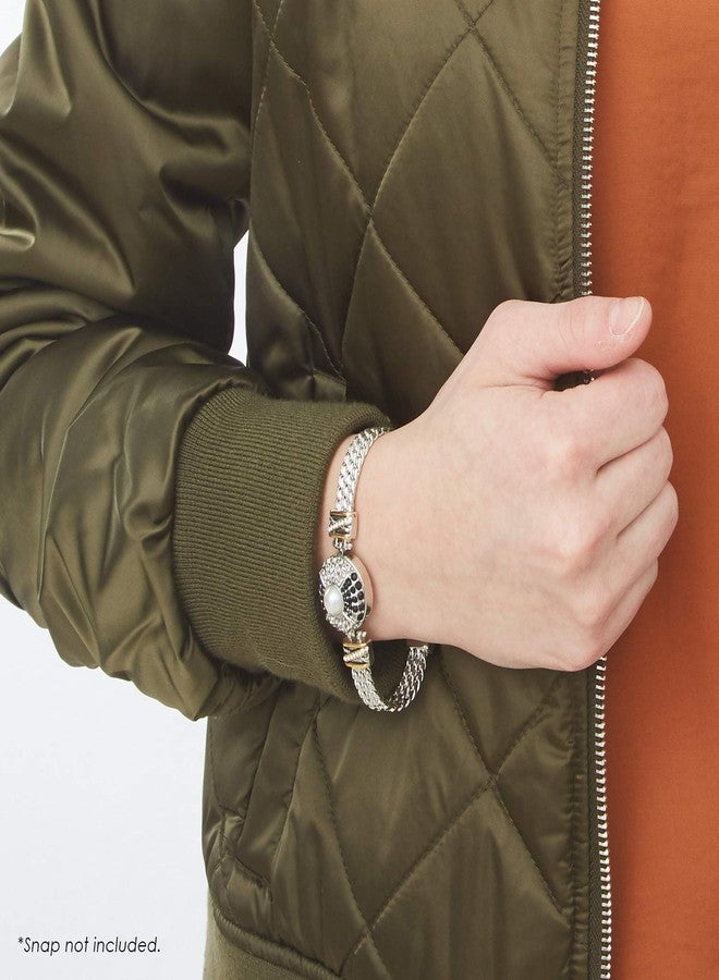 Ginger Snaps York Mixed Metal Bracelet | Interchangeable & Adjustable Snap Jewelry Collection | Choose Your Own Button Charms for Necklaces Bracelets | Standard Size | SN96-47 - Image 3