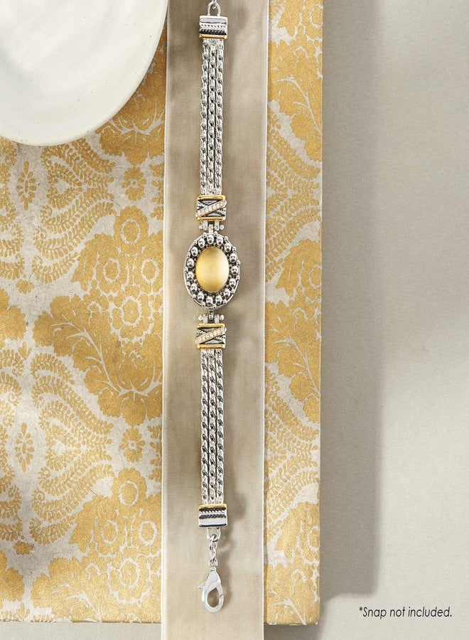 Ginger Snaps York Mixed Metal Bracelet | Interchangeable & Adjustable Snap Jewelry Collection | Choose Your Own Button Charms for Necklaces Bracelets | Standard Size | SN96-47 - Image 2