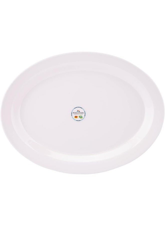 AKDC M/Mine Oval Plate L(25cm) x W(33cm) x H(3cm) White - Image 1