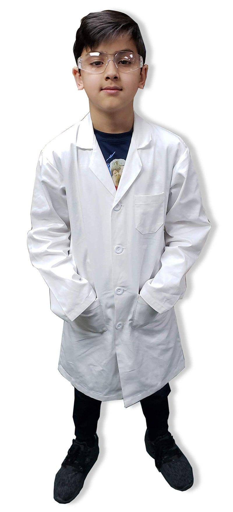 DR Uniforms Lab Coat for Kids Doctors White Lab Coat Kids Unisex Lab Coat White Coat for Boys and Girls 1618