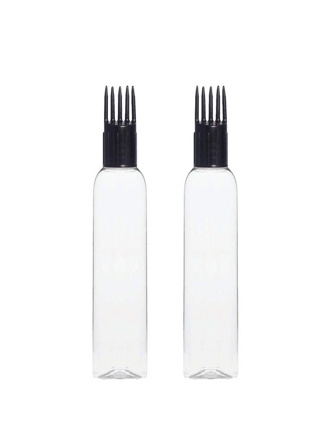 PHARCOS Hair Root Applicator Bottle with Combo Flip To Cap, Plug, Root Applicator 100ml (Leak Proof Transparent Bottle) (Pack of 2) - Image 1