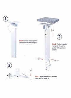 Generic Projector Ceiling Mount, Universal Projector Mount 3 Modes +-15° Tilt - 360° Rotatable - up to 15Kg for LCD DLP Projector  - Image 5