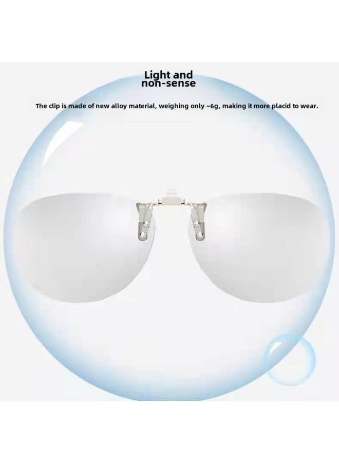 Clip 3d Glasses TV Universal Computer Myopia Clip 3D Glasses Reald Round Polarized HD Three-dimensional Suit-Color:Metal Square Clip Box 2 Pairs - Image 3