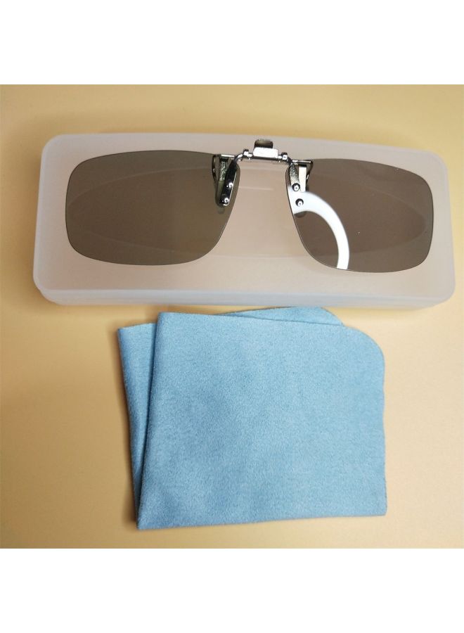 Clip 3d Glasses TV Universal Computer Myopia Clip 3D Glasses Reald Round Polarized HD Three-dimensional Suit-Color:Metal Square Clip Box 2 Pairs - Image 1