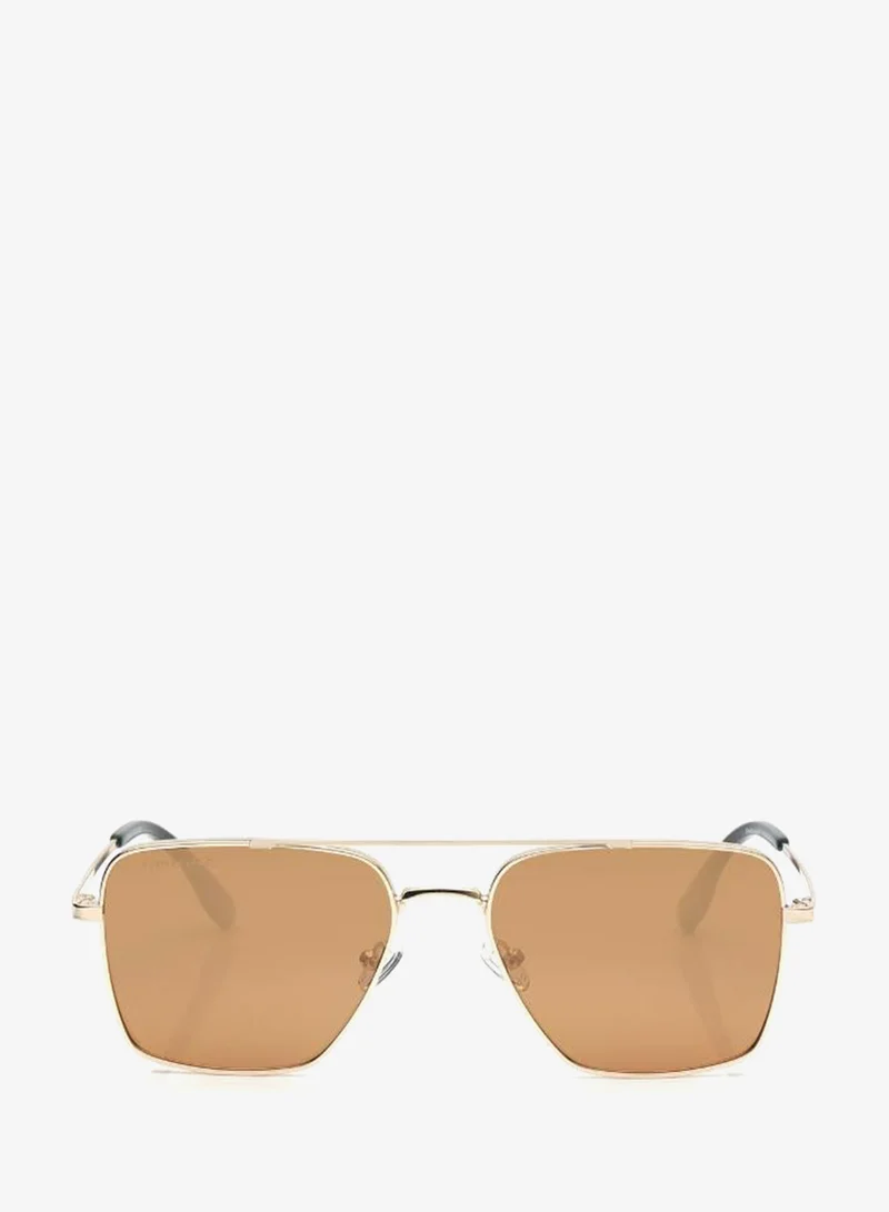 فاستراك Polarized Sunglasses Gold Frame Green Mirror Lens 57mm  - M8033GR3PV