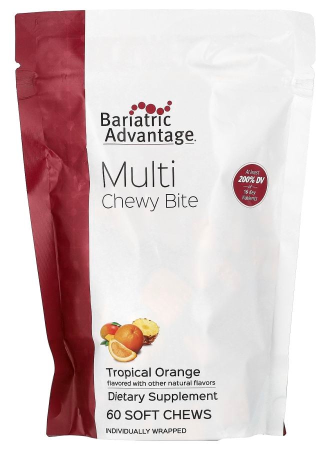 Bariatric Advantage Multi Chewy Bite Tropical Orange 60 Soft Chews - Image 1