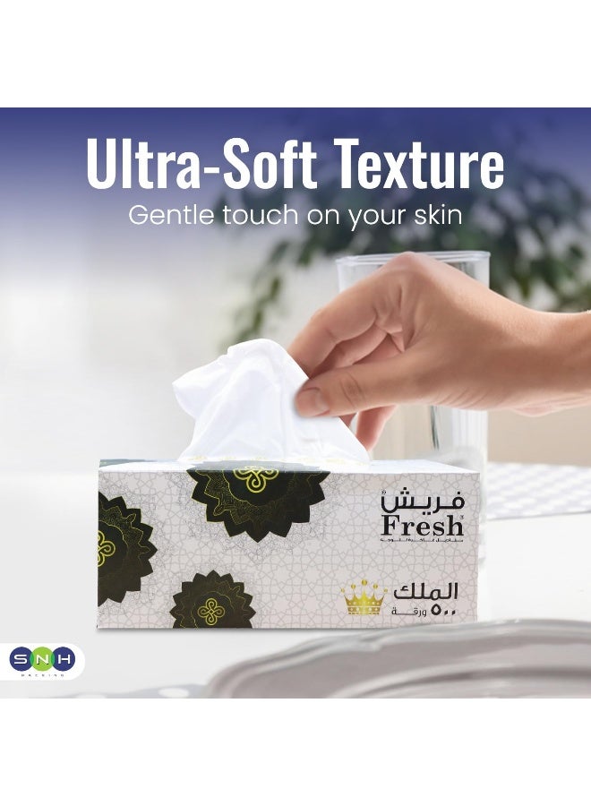 SNH Packing Fresh Facial Tissue Box Pack of 5, 500 Sheets x 2 Ply Each, Total 2500 Sheets - Image 2