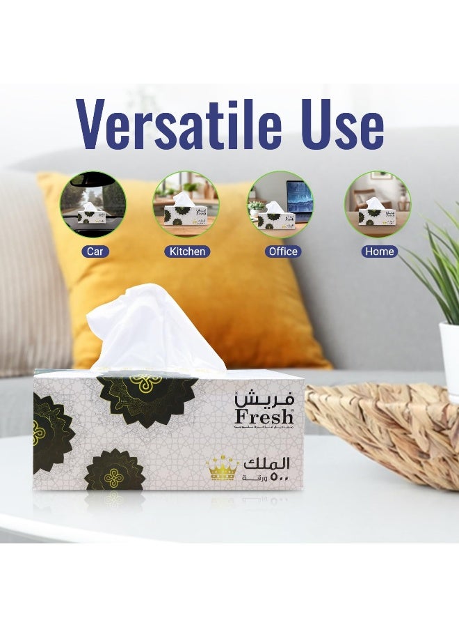 SNH Packing Fresh Facial Tissue Box Pack of 5, 500 Sheets x 2 Ply Each, Total 2500 Sheets - Image 3