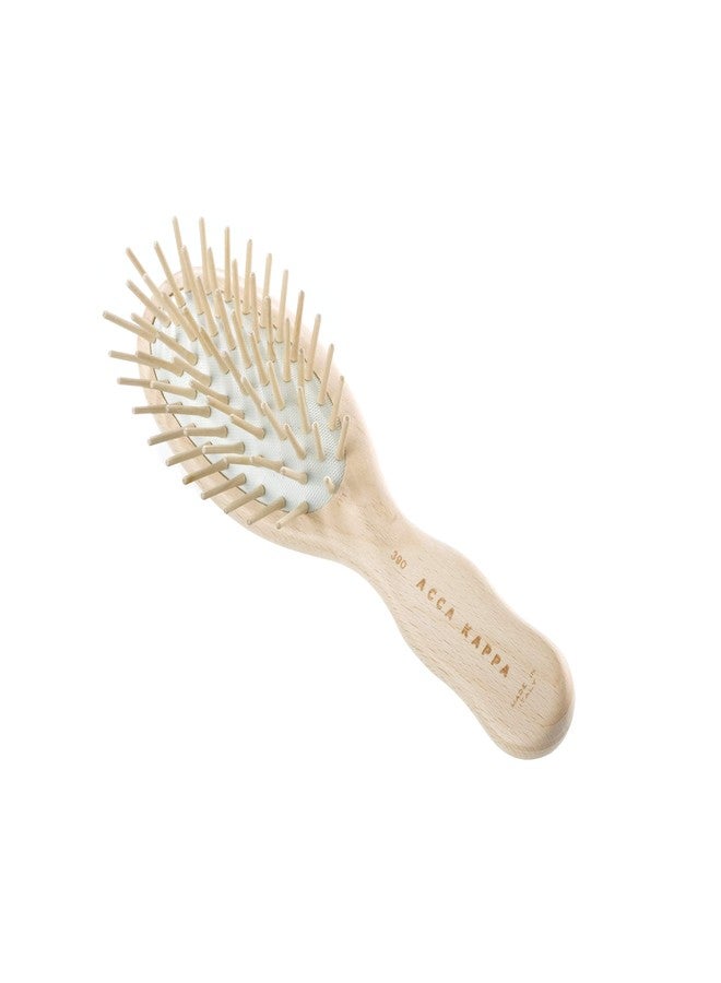 ACCA KAPPA Natural Oval Hair Brush Wooden Pins Beechwood Anti-Static Scalp-Massage Detangler