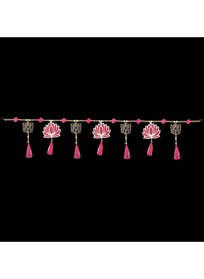 CREYENTES Handcrafted Lotus Toran Latkan With White Pearl And Tessel | For Diwali, New Year And All Festival | Home Decoration, Room Decor (Lotus Toran, 39 Inch) - Image 5