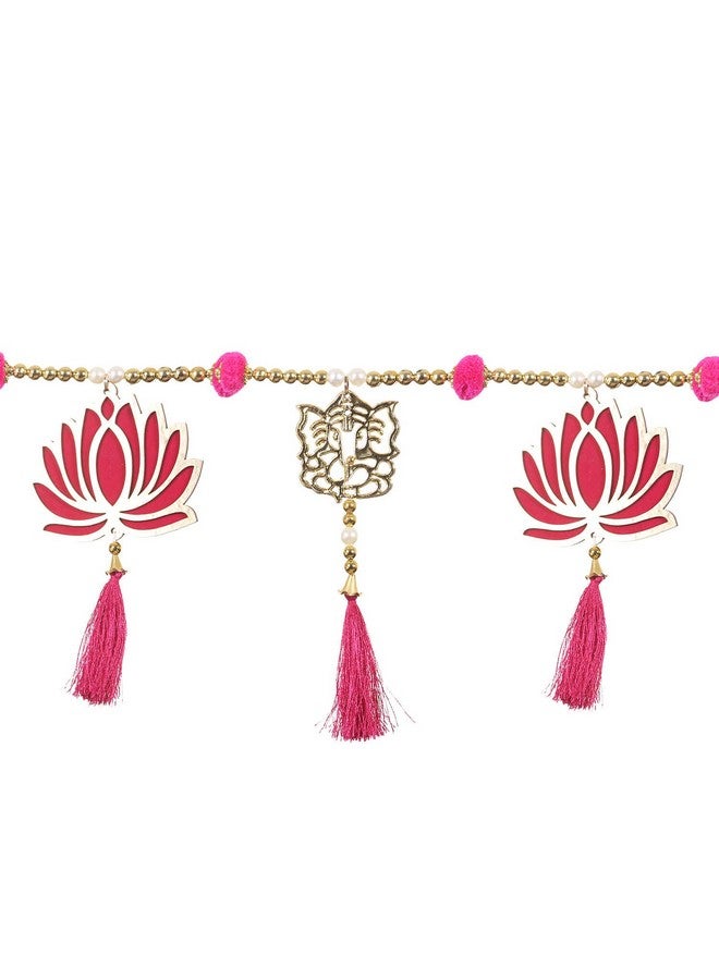CREYENTES Handcrafted Lotus Toran Latkan With White Pearl And Tessel | For Diwali, New Year And All Festival | Home Decoration, Room Decor (Lotus Toran, 39 Inch) - Image 4