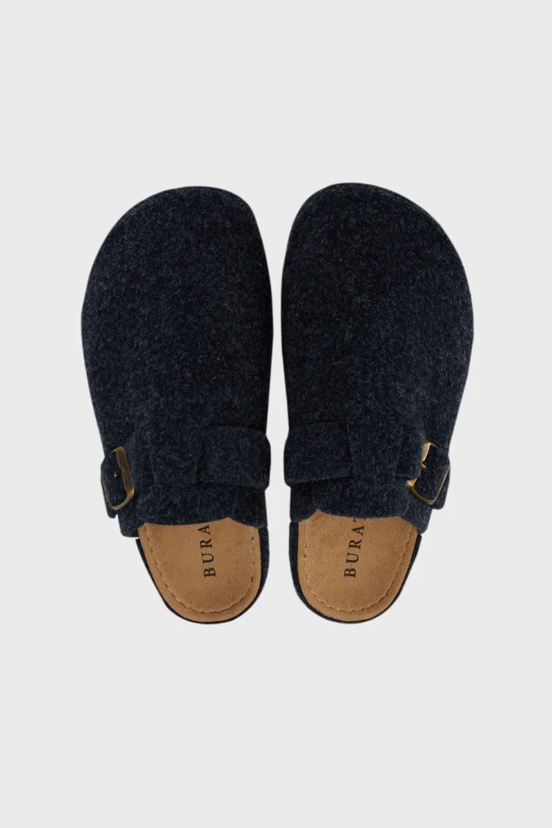 Buratti Belted Felt Winter Home Slippers Men's Slippers 6711003