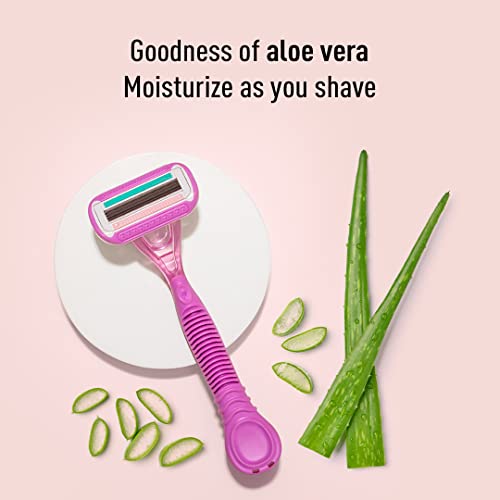 Sirona Razor for Women, Hair Remover for Women, Body Razor for Women, Women Razor, with Aloe Boost for Smooth Arms, Legs, Underarms & Bikini Line, 4-Blade Shaving Razor Women - Reusable (Pack of 2) - Image 2