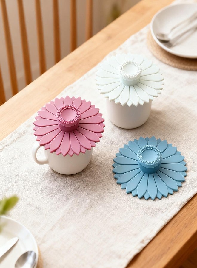 Septe 3 Pcs Multicolored Sunflower Silicone Cup Lids - Image 5