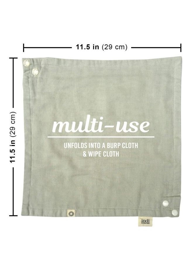 Kishu Baby Indi Premium Gots Certified Organic Bandana Scarf Bib (Sage)  - Image 4