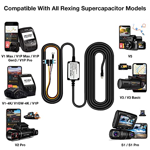 Rexing Smart Hardwire Kit Mini-USB Port V1 V1P WiFi Version V3 and S1 Dash Cams - Image 2