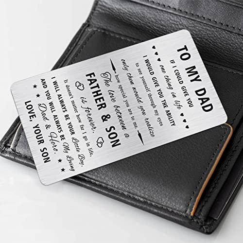 Alotozo Dad Gifts from Son - To My Dad Stainless Steel Wallet Card - Father Son Sentimental Keepsake, Father’s Day Birthday Gift Idea - Image 4