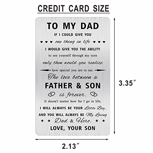 Alotozo Dad Gifts from Son - To My Dad Stainless Steel Wallet Card - Father Son Sentimental Keepsake, Father’s Day Birthday Gift Idea - Image 2