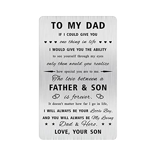 Alotozo Dad Gifts from Son - To My Dad Stainless Steel Wallet Card - Father Son Sentimental Keepsake, Father’s Day Birthday Gift Idea - Image 1