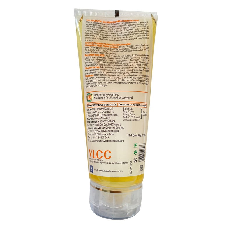 VLCC Ayurveda Haldi and Chandan Facewash- 100ml - Image 5