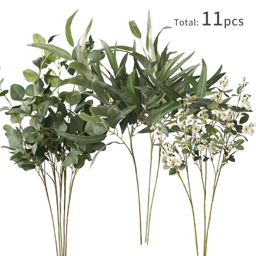 MISSPIN Artificial Flowers with Greenery Stems Faux Plants Indoor Branches for Tall Vase Ultra-Realistic, 11 Pcs Wedding Centerpieces, Home Decor & DIY Bouquets - Image 2