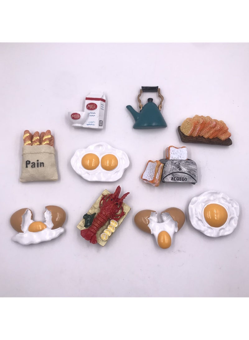 Fried Egg Refrigerator Magnet, 3d Simulation Food Resin Refrigerator Magnet Household Refrigerator Magnet Home Decoration Accessories - Image 3