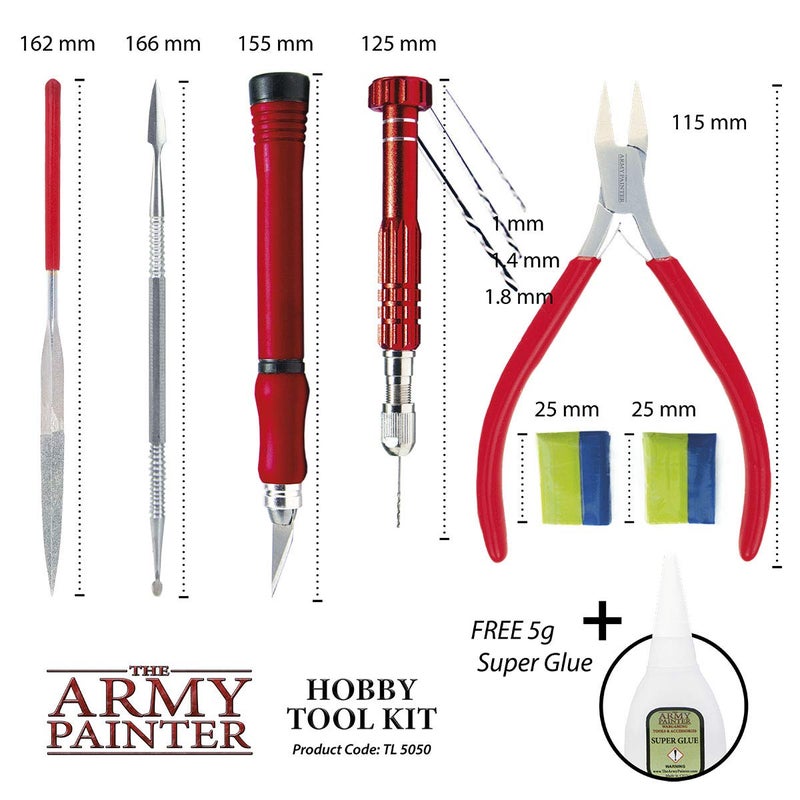 The Army Painter Hobby Tool Kit - 7-Piece Plastic Model Kit Tools for Miniatures with Green Stuff & Model Glue - Beginners Model Building Kits, Model Kit Accessories, Model Tool Kit for Plastic Models - Image 3