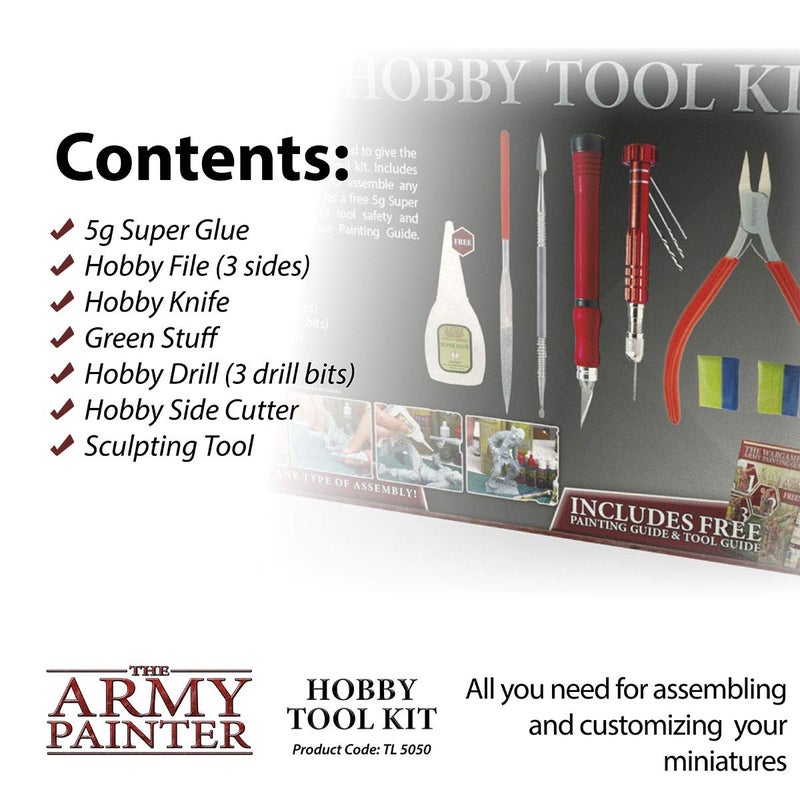 The Army Painter Hobby Tool Kit - 7-Piece Plastic Model Kit Tools for Miniatures with Green Stuff & Model Glue - Beginners Model Building Kits, Model Kit Accessories, Model Tool Kit for Plastic Models - Image 2