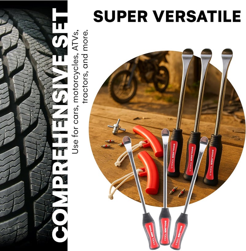 Boulder Tools Tire Spoons - Tire Changing Tool - Motorcycle Tire Spoons - Durable, Easy-to-Use for Safe & Quick Tire Repair - Dirtbike Tire Spoons - Comprehensive Tool Kit - Image 4
