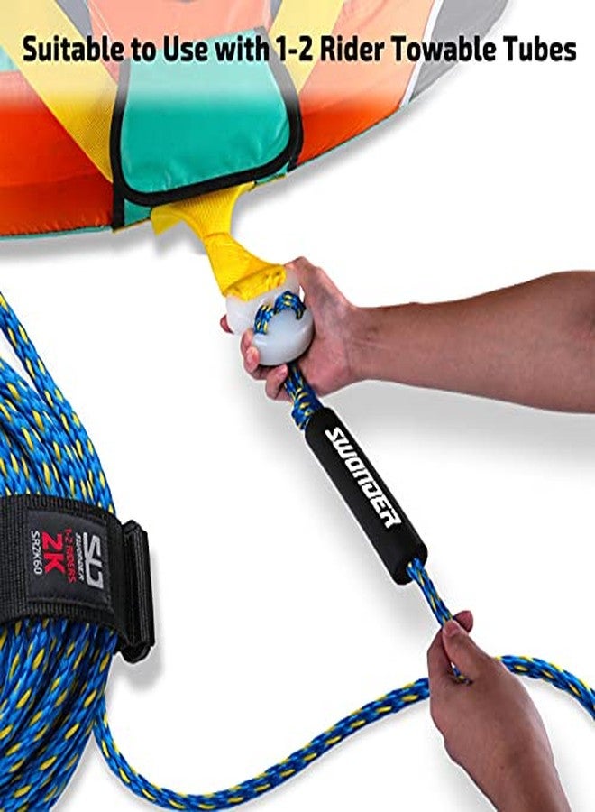 Swonder 2-Section Tow Ropes for Tubing, 1-2 Rider 60FT Ropes for Towable Tubes - Image 2
