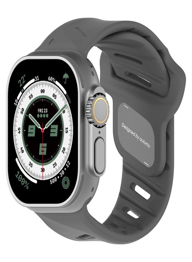 Aulumu A02 Sports Watch Band | Fluoroelastomer | for Apple Watch 42/44/45/46/49 mm | Fashions Waterproof Watch Strap - Gray - Image 1