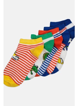 RBX Kids Boy 5 Pairs Stripe Ankle Socks, Blue  - Image 2