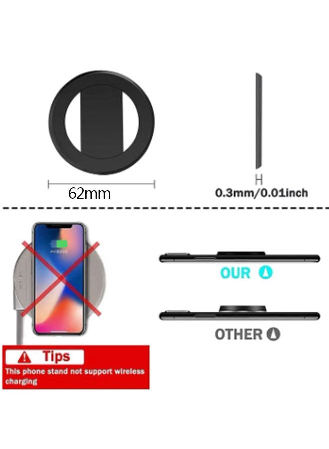 Ant Magnetic Phone Ring Holder, Ultra-Thin Anti Drop Finger Kickstand Silicone Back Ring, Cell Phone Grip Phone Stand for Magnetic Car Mount and Most Smart Phones and Tablets (Black)  - Image 2