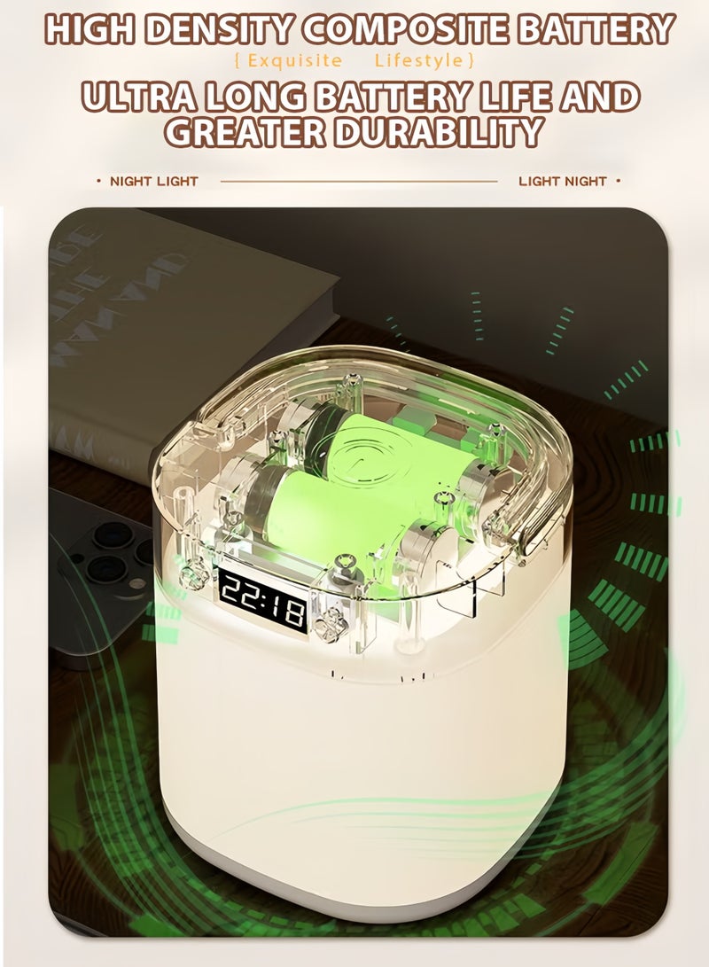 Comysubao LED Cabinet Light, Rechargeable Night Light Illumination with Clock, Touch, Remote Control, Camping Light, Three Color Temperatures. Night Light Can Be Used for Reading and Eye Protection for Infants, Students, And Children - Image 4