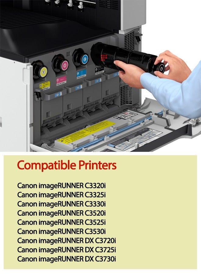 Office Maker Office Maker C-EXV 49 Black Compatible Toner Cartridge Designed for  Canon imageRUNNER ADVANCE models like C3320, C3325, C3330, C3520, C3525, and C3530 - Image 2