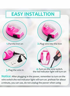 KASTWAVE Mini Craft Iron, Heat Press Portable Handy Small with Charging Base Accessories for Beads Patch Clothes DIY T-Shirts Shoes Transfer Vinyl Projects (Pink)  - Image 3