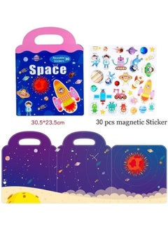 Generic Portable Reusable Magnetic Space Stickers Book  - Image 2
