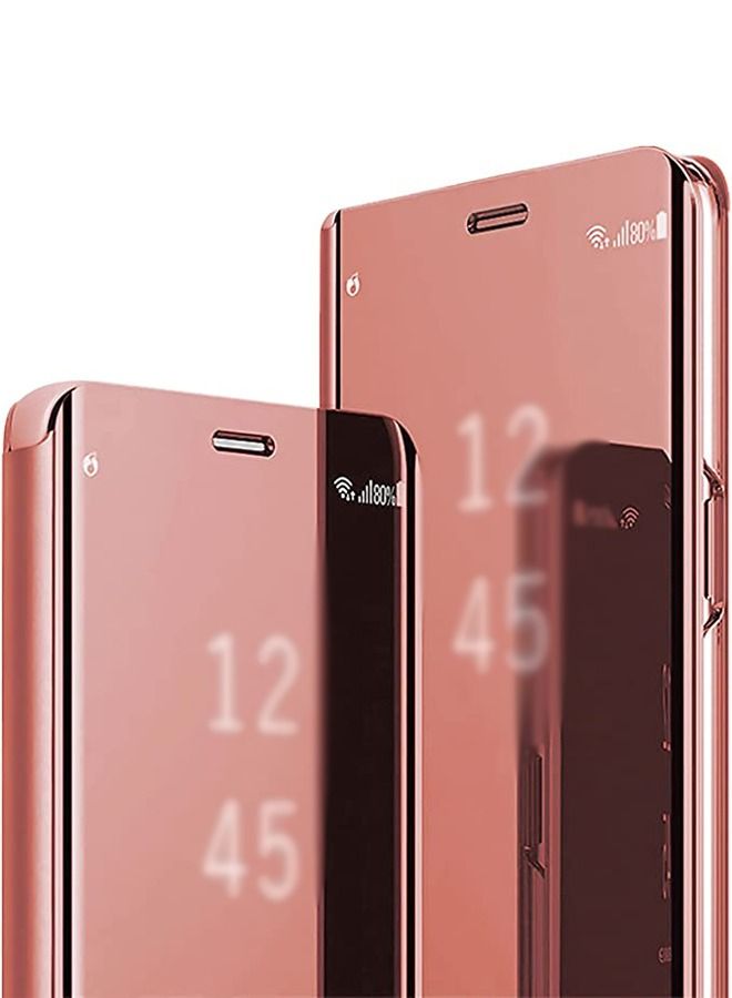 Samsung Galaxy A54 5G Leather Case Cover Protector with Slim View Makeup Mirror Flip Cover, with Kickstand Shockproof Comfortable Touch Smart Sleep Cover for Samsung A54 - Image 1