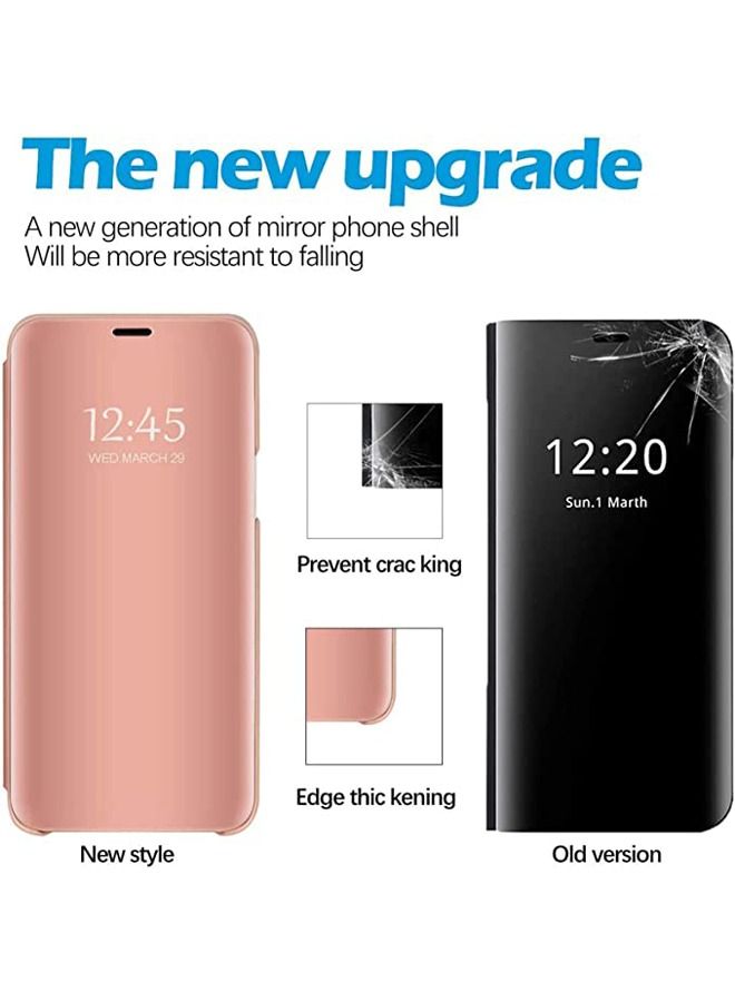 Samsung Galaxy A54 5G Leather Case Cover Protector with Slim View Makeup Mirror Flip Cover, with Kickstand Shockproof Comfortable Touch Smart Sleep Cover for Samsung A54 - Image 2